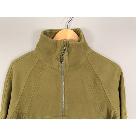Lululemon Scuba Oversized Half Zip Pullover Sweatshirt Khaki Green XS S - Picture 3 of 11
